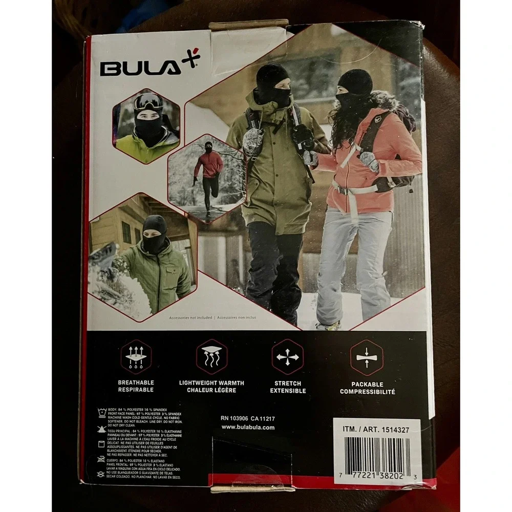Bula Polartec Fleece Power Stretch Wind Pro Balaclava Black S/M New In Box